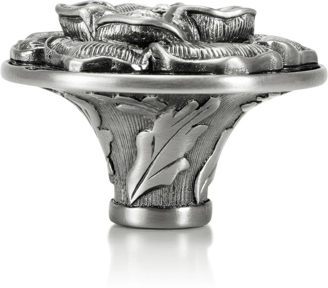 Floral View Knob, Clear Crystal Antique Nickel Finish 7743AN