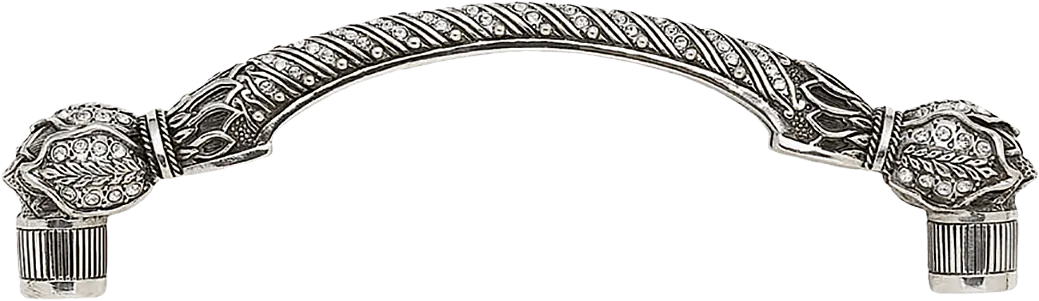 5'' cc Glendale Pull, Clear Crystal Burnish Silver Finish 7751/16