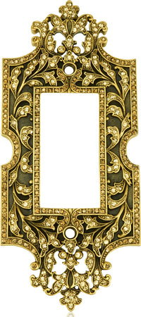 Single Gfi Switch Cover, Lt. Colorado & Smoke Topaz Crystal Museum Gold Finish 7865/9