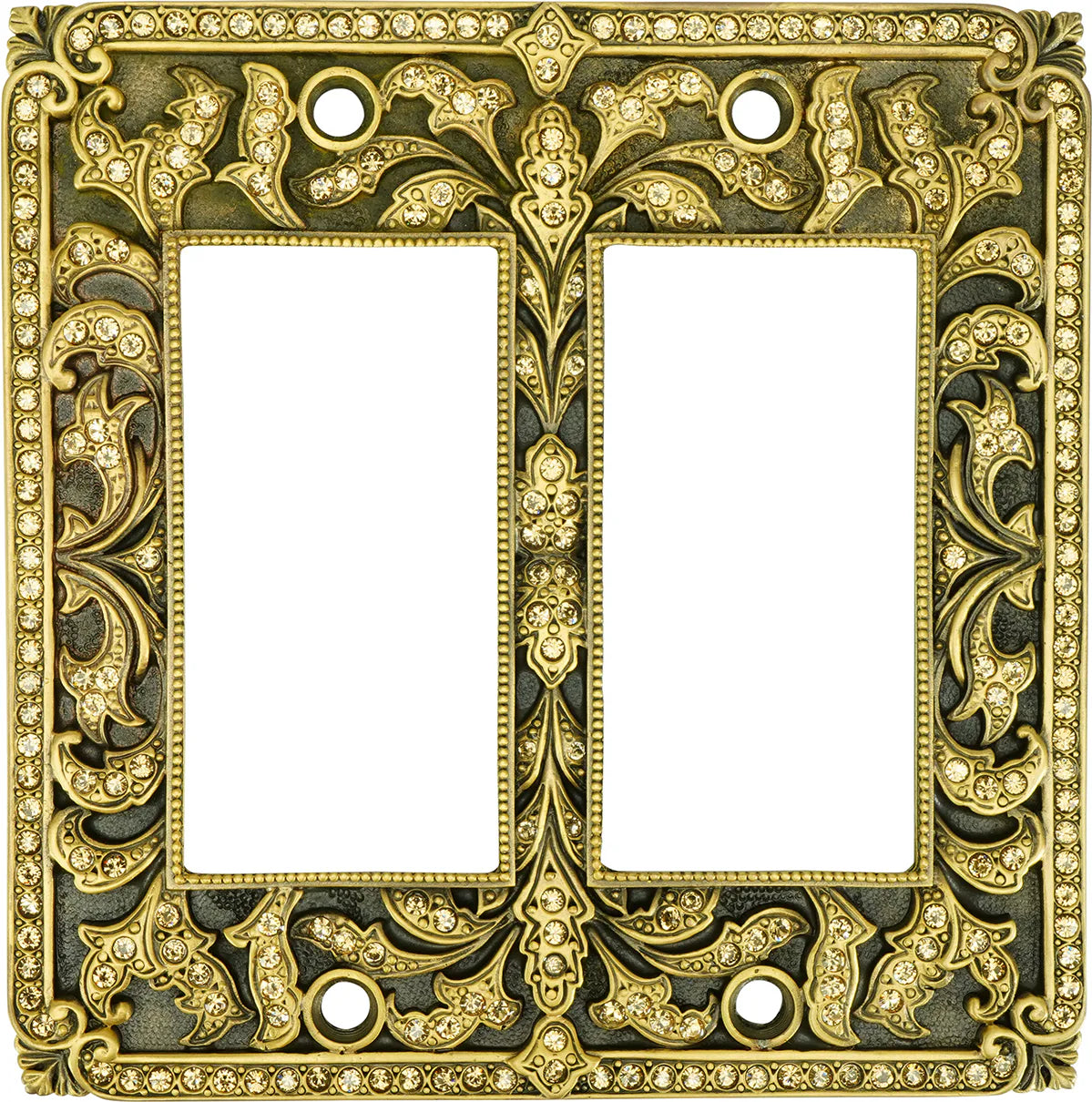 Switch Plates Double Gfi Lite Switch Cover, Lt. Colorado Topaz Crystal 7874FG