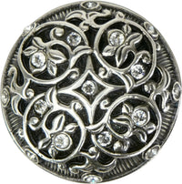 Edgar Berebi Assorted Knobs Knob Decorated With Clear Swarovski Crystals In Burnished Silver Plate 7907-16