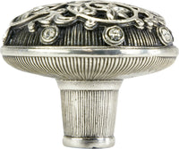 Edgar Berebi Assorted Knobs Knob Decorated With Clear Swarovski Crystals In Burnished Silver Plate 7907-16