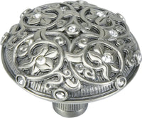 Edgar Berebi Assorted Knobs Knob Decorated With Clear Swarovski Crystals In Antique Nickel Plate 7907AN