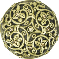 Knob, Decorated With Swarovski® Lt. Colorado Topaz Crystal, Burnish Brass 7907BB