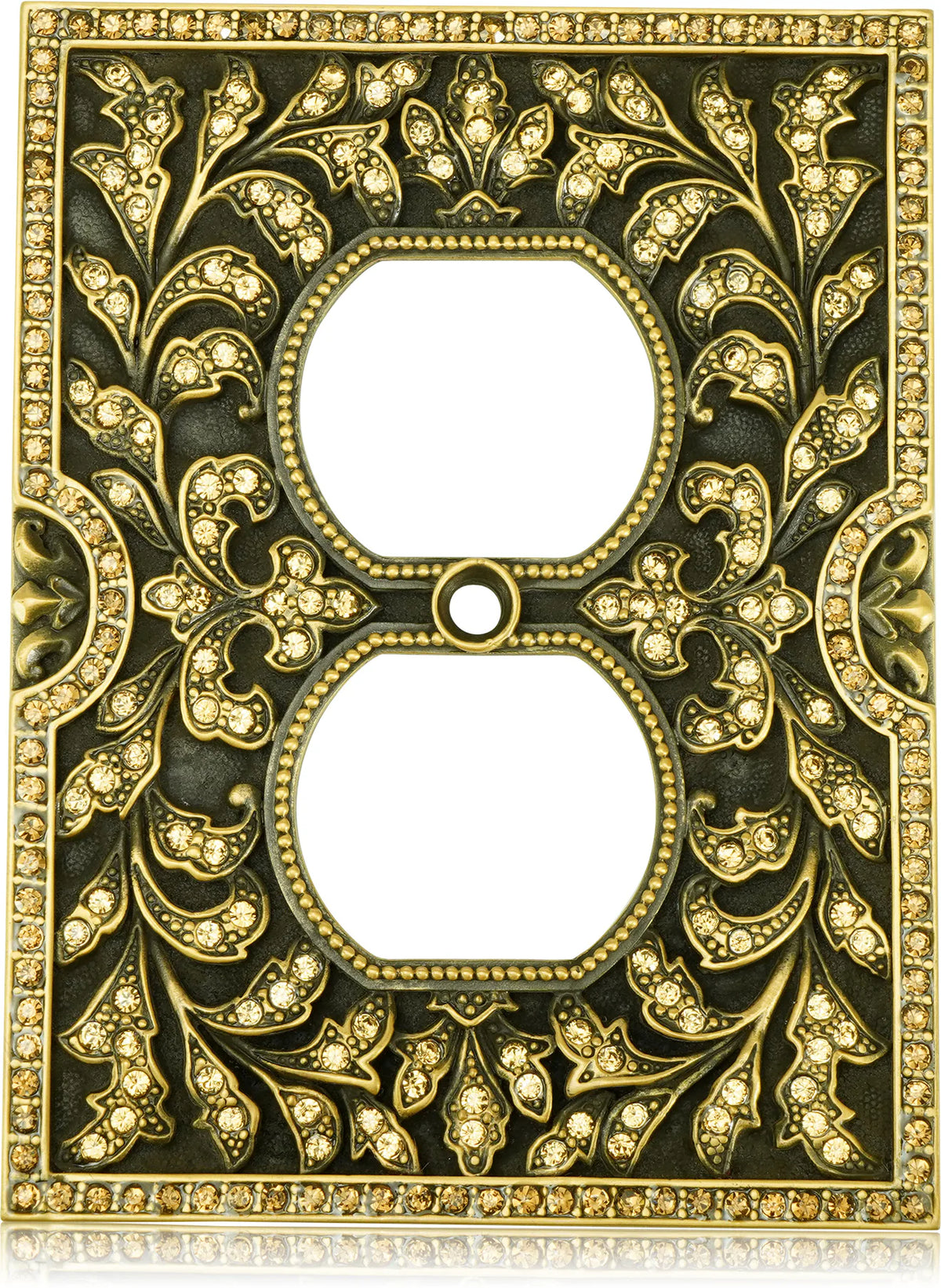 Double Outlet Switch Cover, Lt. Colorado & Smoke Topaz Cr. Museum Gold Finish 7968/9