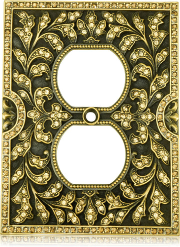 Double Outlet Switch Cover, Lt. Colorado & Smoke Topaz Cr. Museum Gold Finish 7968/9
