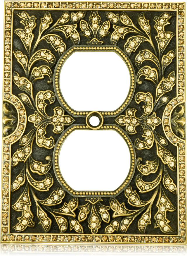 Double Outlet Switch Cover, Lt. Colorado & Smoke Topaz Cr. Museum Gold Finish 7968/9