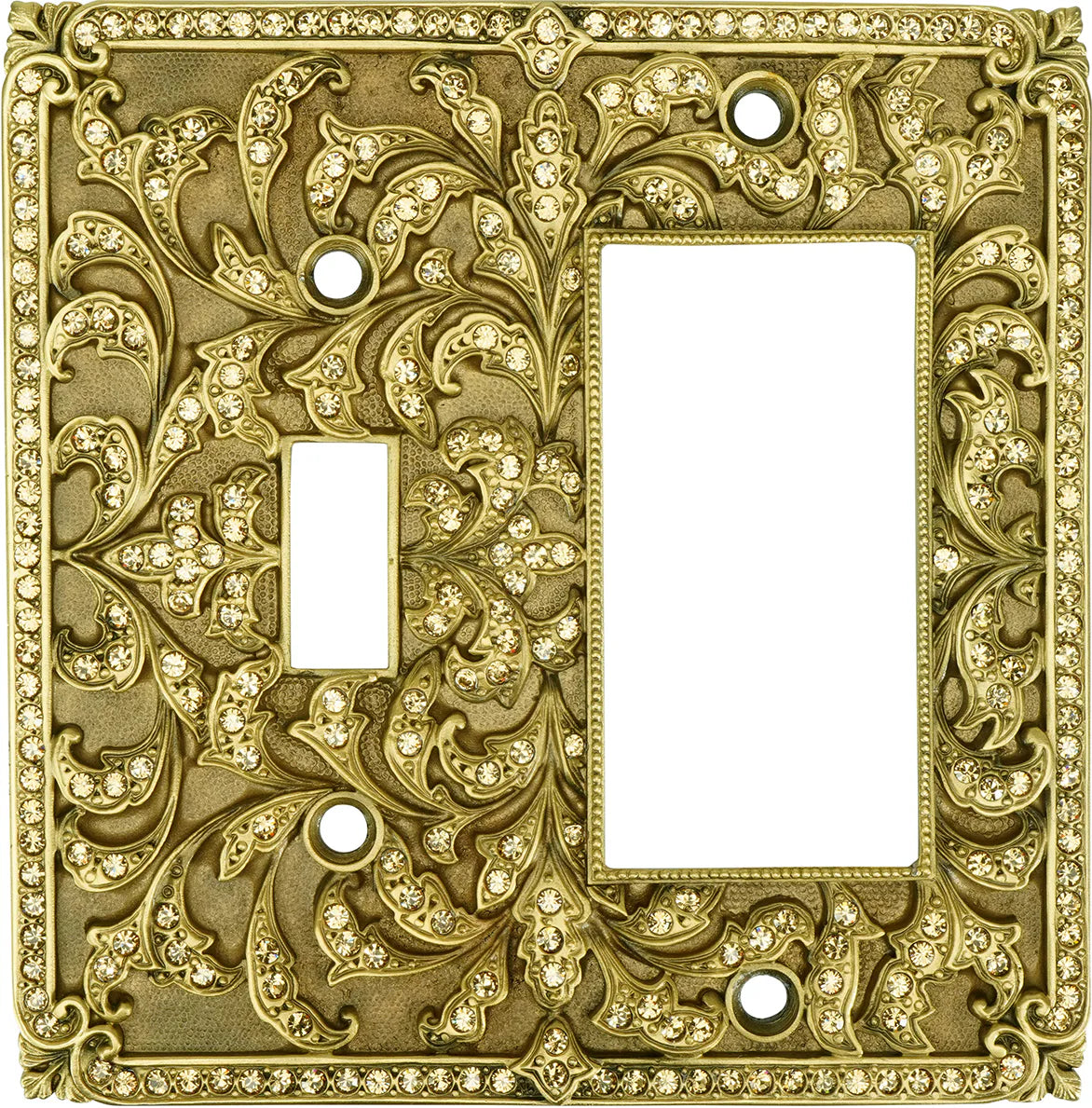 Switch Plates Single Gfi/ Single Toggle, Lt. Colorado Topaz Crystal 7999FG