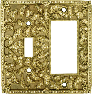 Switch Plates Single Gfi/ Single Toggle, Lt. Colorado Topaz Crystal 7999FG