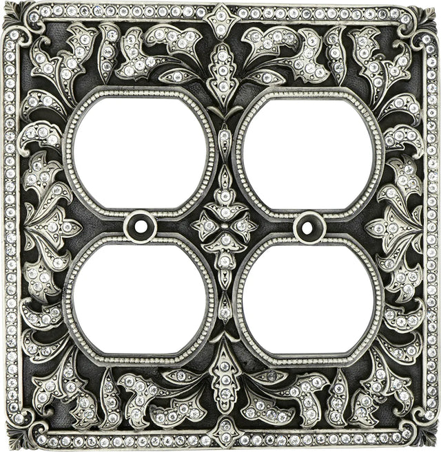 Switch Plates 4 Outlet Cover, Clear Crystal 8004MS