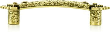 3-1/2'' cc Kingsbury Pull, Lt. Colorado Topaz Crystal Burnish Brass Finish 8069BB