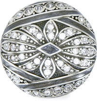 Fairfax Knob With Metallic Silver, Decorated With Swarovski® Clear Crystal, Burnished Silver 8145/16