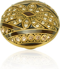 Fairfax Knob With Topaz, Lt. Peach & Silk Crystal Museum Gold Finish 8145/9