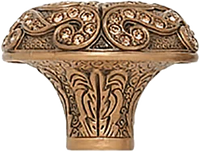 Trescott Knob, Decorated With Swarovski® Lt. Smoke & Lt. Colorado Crystal, Museum Gold 8146/9