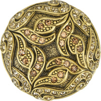 Trescott Knob, Decorated With Swarovski® Lt. Smoke & Lt. Colorado Crystal, Museum Gold 8146/9