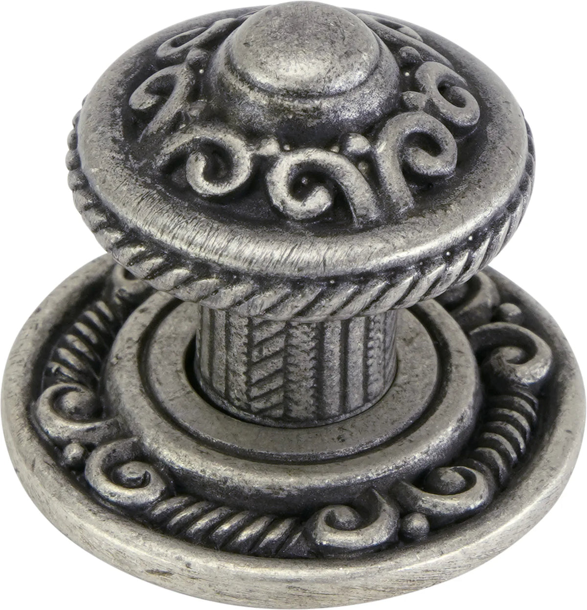 Edgar Berebi Americana Knob W/ Matching Back Plate In Artisan Pewter Finish 8156AP