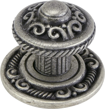 Edgar Berebi Americana Knob W/ Matching Back Plate In Artisan Pewter Finish 8156AP
