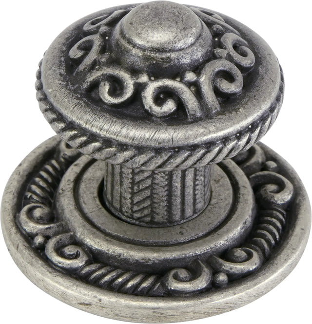 Edgar Berebi Americana Knob W/ Matching Back Plate In Artisan Pewter Finish 8156AP