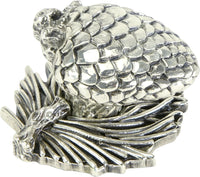 Edgar Berebi Arts & Craft Pinecone Knob In Burnished Silver Plate 8178-6