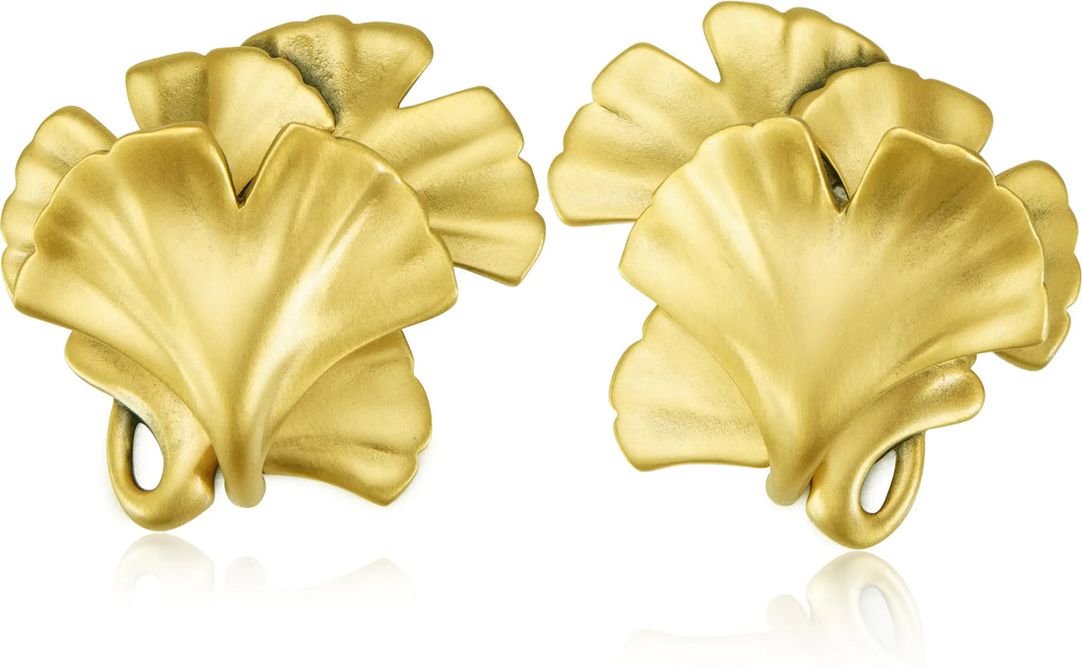 Arts & Craft Ginkgo Knob, Right & Left Pair Museum Gold Finish 8185/1X