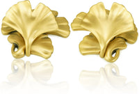 Arts & Craft Ginkgo Knob, Right & Left Pair Museum Gold Finish 8185/1X