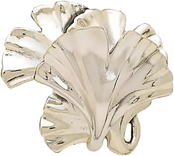 Edgar Berebi Arts & Craft Ginkgo Knob In Burnished Silver Plate 8185-6X