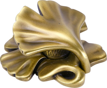 Edgar Berebi Arts & Craft Ginkgo Knob In Burnished Brass Plate 8185BBX