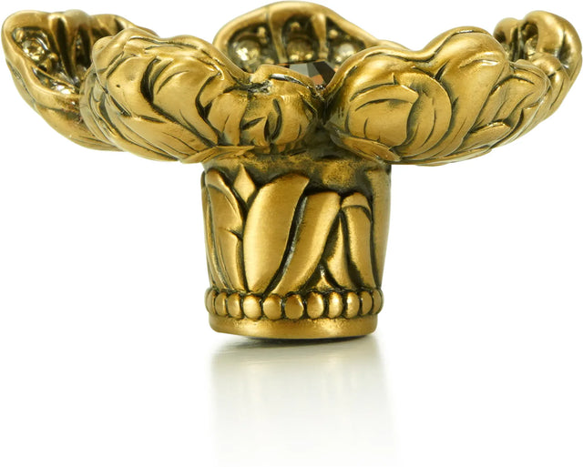Floral Knob, Lt. Colorado, Lt. Smoke & Smoke Crystal Museum Gold Finish 8188/9