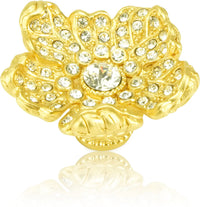 Floral Knob, Clear Crystal Satin Gold Finish 8188SG