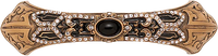 Chinoiserie 3-1/2'' cc Pull, Jet, Decorated With Swarovski® Silk Crystal & Jet Cabochon, Museum Gold 8190/1