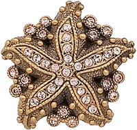 Seaside Knob, Lt. Peach & Silk Crystal Museum Gold Finish 8191/1