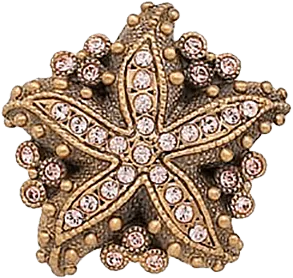 Seaside Knob, Lt. Peach & Silk Crystal Museum Gold Finish 8191/1