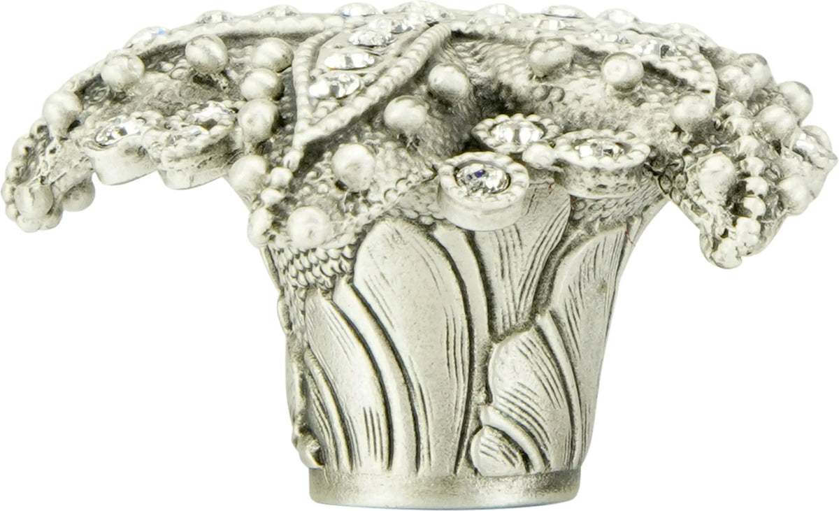 Seaside Knob, Decorated With Swarovski®clear Crystal, Matte Silver 8191MS