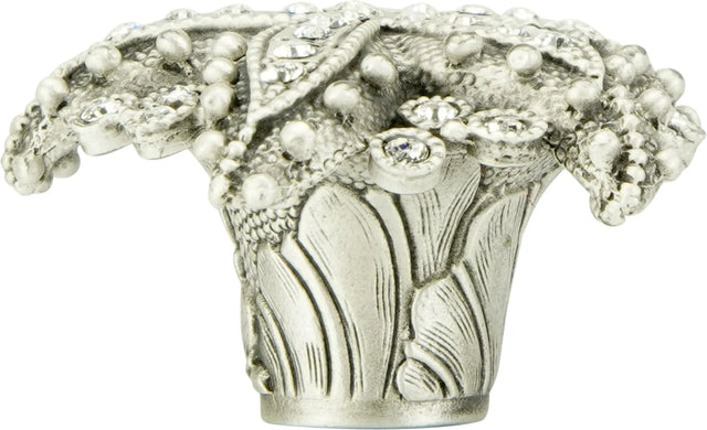 Seaside Knob, Decorated With Swarovski®clear Crystal, Matte Silver 8191MS