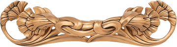 3-1/2'' cc Arts & Craft Ginkgo Pull With Back Plate Museum Gold Finish 8211/1