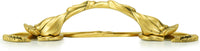3-1/2'' cc Arts & Craft Ginkgo Pull With Back Plate Museum Gold Finish 8211/1