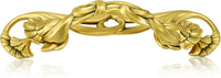 3-1/2'' cc Arts & Craft Ginkgo Pull With Back Plate Museum Gold Finish 8211/1