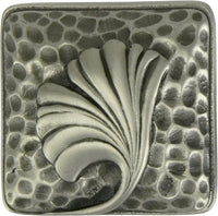 Edgar Berebi Arts & Craft Ginkgo Knob In Burnished Pewter Plate 8213BP