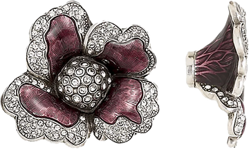 Chartres Knob Red Mahogany With Clear Crystal Burnish Silver Finish 8219/26
