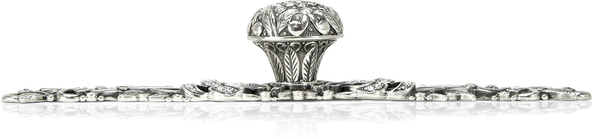 Trescott, Knob With Back Plate, Clear Crystal Burnish Silver Finish 8252/16