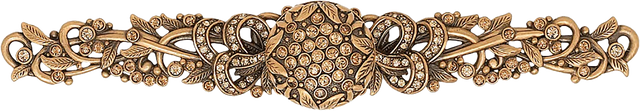 Trescott, Knob With Back Plate, Lt. Smoke & Lt. Colorado Crystal Museum Gold Finish 8252/9