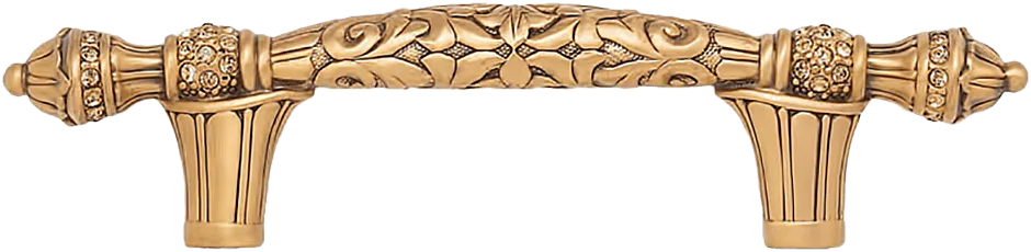 3'' cc Belleview Pull, Lt. Smoke Topaz Crystal Museum Gold Finish 8306/9
