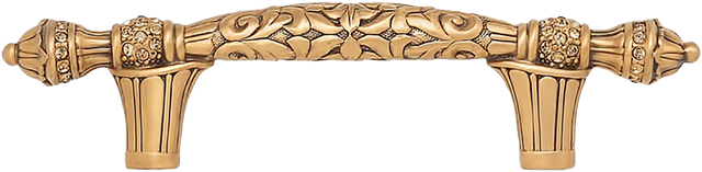3'' cc Belleview Pull, Lt. Smoke Topaz Crystal Museum Gold Finish 8306/9