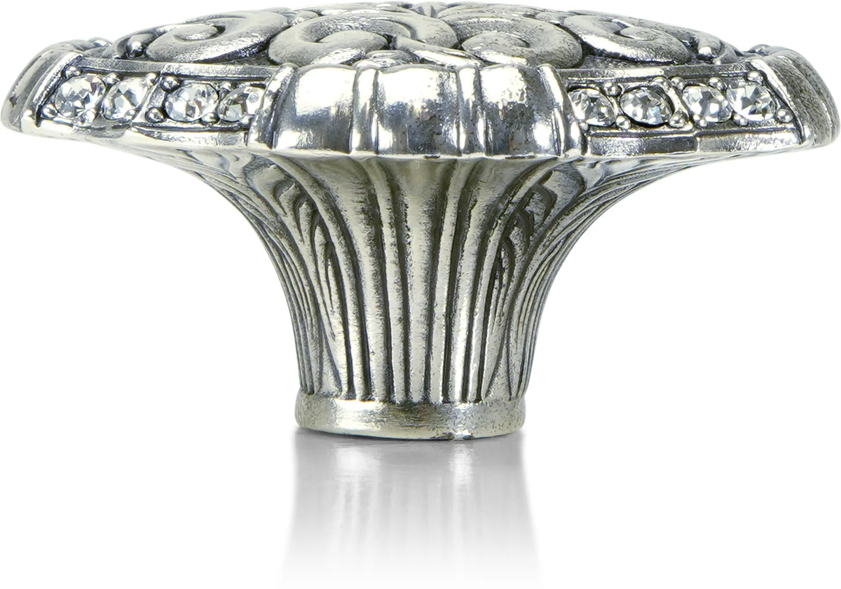 Belleview Knob, Clear Crystal Burnish Silver Finish 8311/16