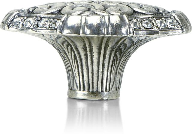 Belleview Knob, Clear Crystal Burnish Silver Finish 8311/16