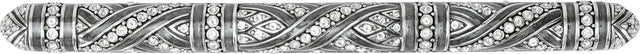 6'' cc Fairfax Pull W/ Topaz, Lt. Peach & Silk Crystal, Burnish Silver Finish 8331/16