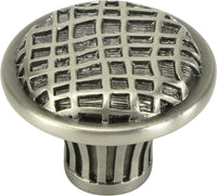 Edgar Berebi Linen Weave Knob In Antique Nickel Plate 8372AN