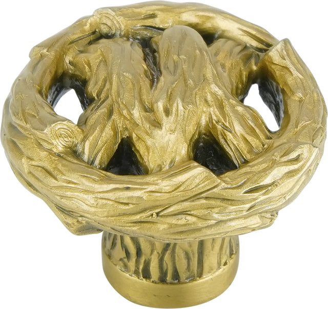 Edgar Berebi Arts & Craft Oak Park Knob In Florentine Gold Plate 8404FG