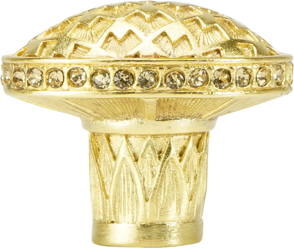 Thames Oval Knob, Decorated With Swarovski® Lt. Colorado Topaz Crystal, Satin Gold 8456SG
