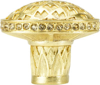 Thames Oval Knob, Decorated With Swarovski® Lt. Colorado Topaz Crystal, Satin Gold 8456SG